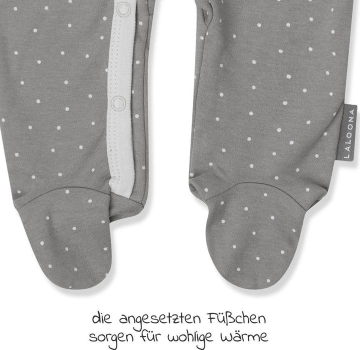 Produktbild La Loona LaLoona Baby-Schlafanzüge Schlafanzug 2er Pack Strampler Pyjama Einteiler - Grau (62)