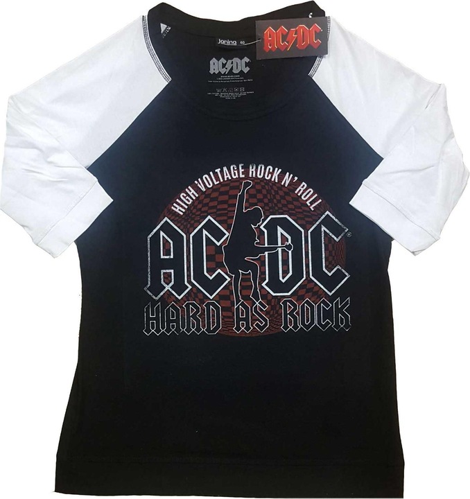 AC/DC Hard As Rock (Black, White) Raglan (Girlie)