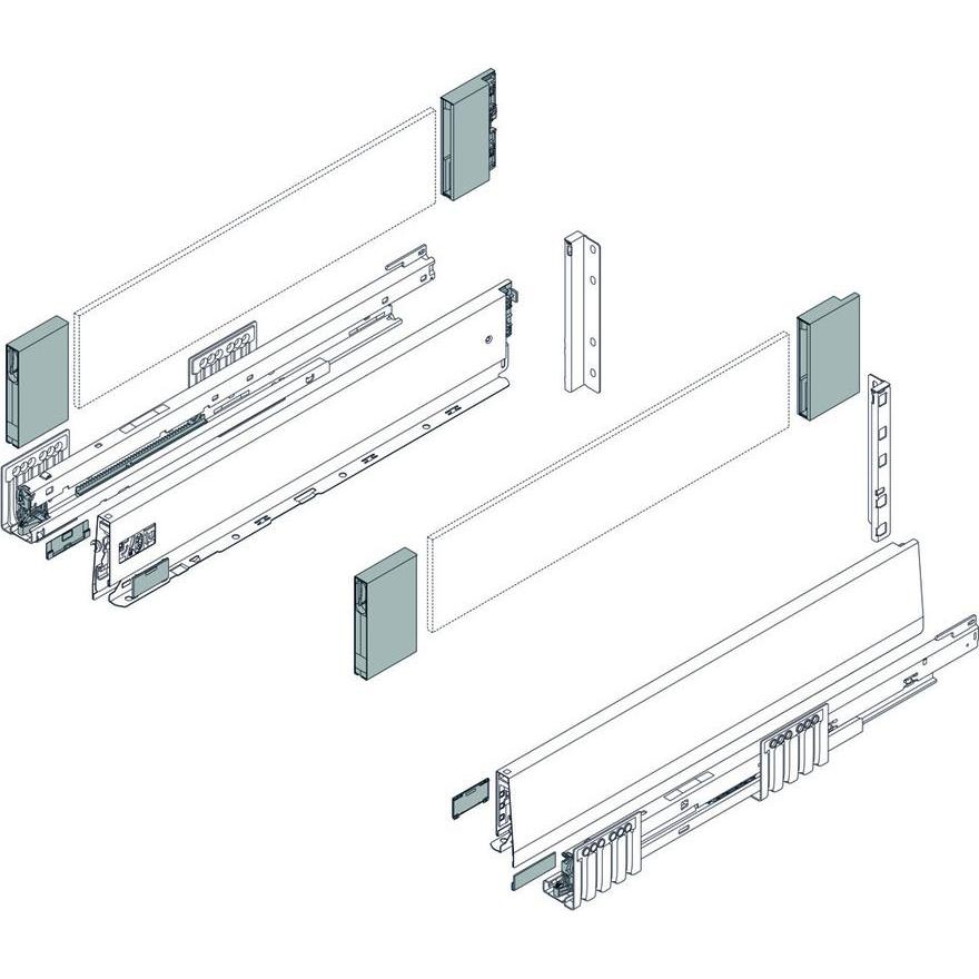 Blum, Schubladenauszüge, Frontschubkasten Komplett-Set Merivobox M/E, mit BOXCOVER, mit Ko