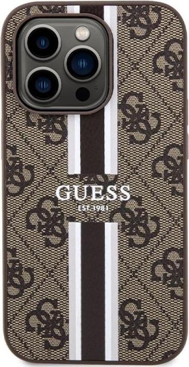 Produktbild Guess GUHMP15LP4RPSW iPhone 15 Pro 6.1" brązowy/brown hardcase 4G Printed Stripes MagSafe (Apple iPhone 15 Pro)