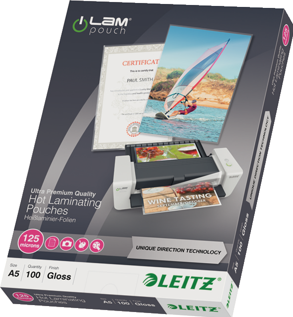 Actual product image Leitz Laminating foil (A5, 100 Piece, 125 µm)