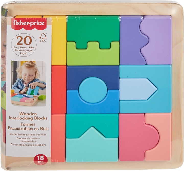 Actual product image Fisher-Price Bunte Steckbausteine aus Holz