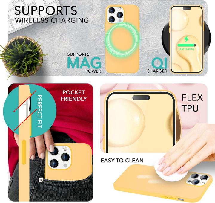 Actual product image Nalia Liquid silicone case with MagSafe function & 2x display protection glass (Apple iPhone 14 Pro)