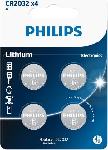 Produktbild Philips Lithium CR2032 3.0V coin 4-blister (4 Stk.)
