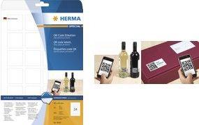 Actual product image HERMA QR code labels A4