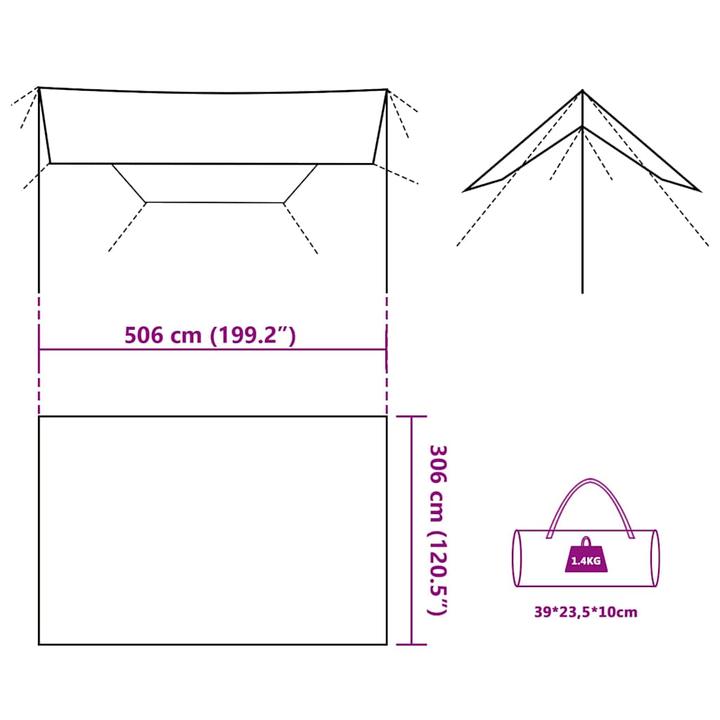 Image du produit vidaXL Campingplane (Bâche, 1.40 kg)