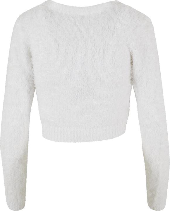 Produktbild Urban Classics Graue Damen-Crop-Cardigan mit Federn (XL)