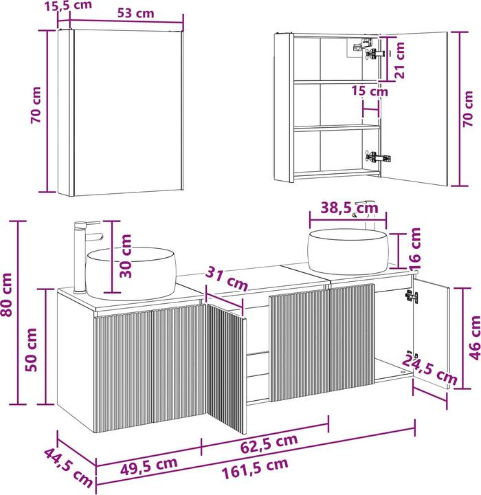 Produktbild vidaXL Badezimmerschrank-Set