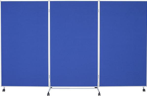 Image du produit eurokraft basic Tableau de présentation pliant et mobile, h x l x p 1905 x 3040 x 50 mm, bleu. (190,5 x 304 x 50 cm)