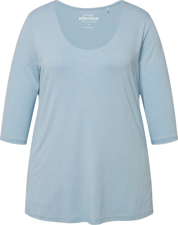 Produktbild Ulla Popken Shirt, tiefer Rundhalsausschnitt, 3/4 Arm (46, 48)