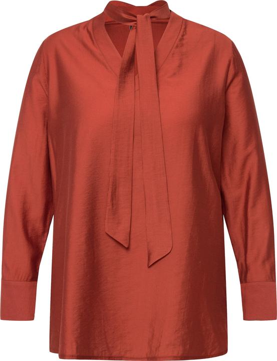 Produktbild Ulla Popken Schluppen-Bluse, Mikrostreifen, V-Ausschnitt, Langarm (54)
