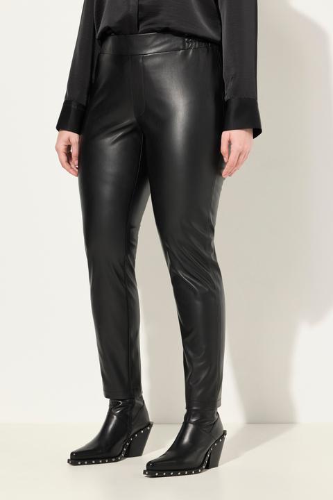 Produktbild Ulla Popken Lederoptik-Hose, Kunstleder, Slim, Stretch, Elastikbund (56)