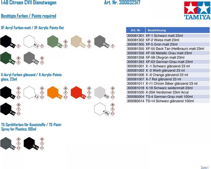 Image du produit Tamiya Citroën 11CV Staff Car