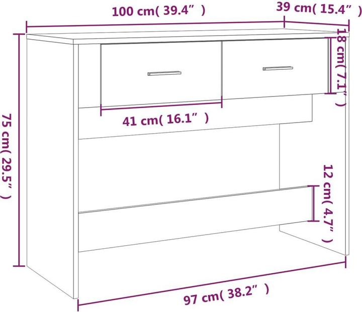 Actual product image vidaXL Konsolentisch (39 x 39 x 75 cm)