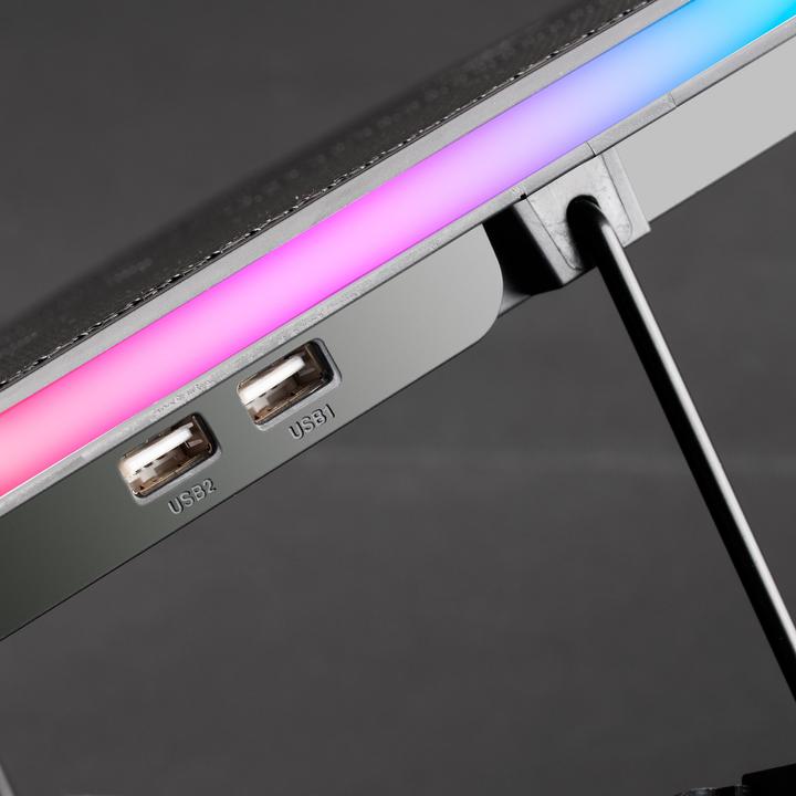 Produktbild Mars Gaming MNBC6, Cooling Base + Stand XL 19"" ARGB, 3 Fans, Mobile Stand