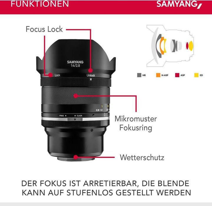 Actual product image Samyang MF 2.8/14 MK2 Sony E-Mount (Sony E, full size)
