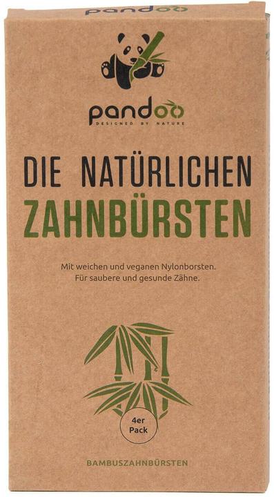 Actual product image Pandoo Bamboo toothbrush 4pcs (Medium, 4x)