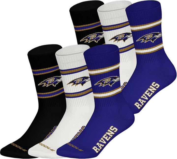 Produktbild NFL Freizeitsocken Baltimore Ravens Crew (6er Pack, 43 - 46)
