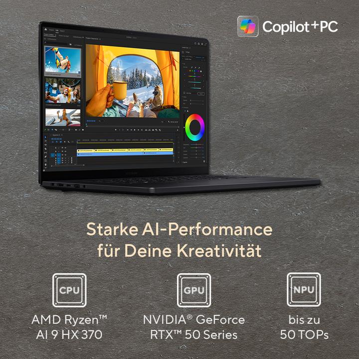 Actual product image ASUS ProArt P16 R9 HX 370 64 2 5090 H7606WX-SE008X W11P (16", AMD Ryzen AI 9 HX 370, 64 GB, 2000 GB, DE)
