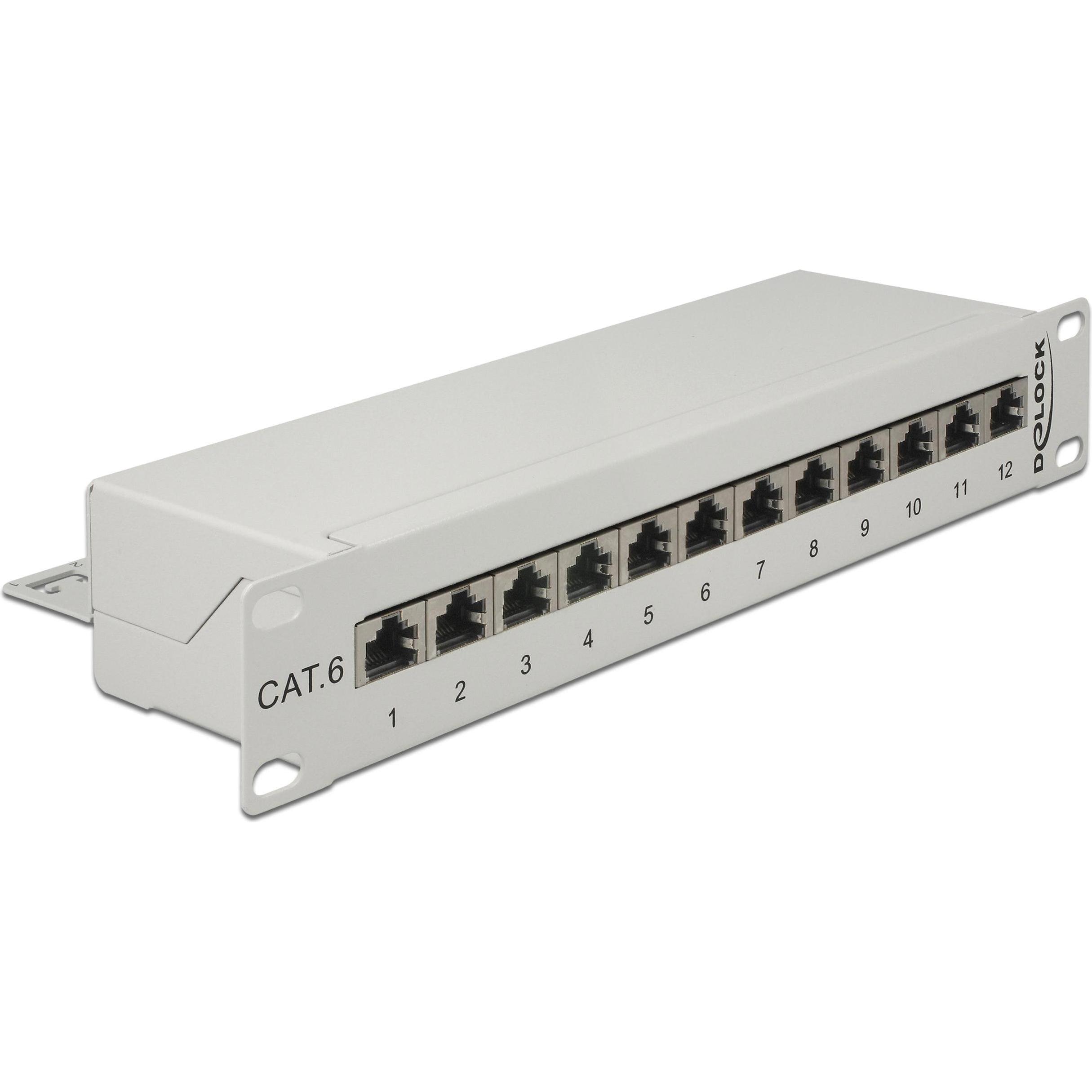 Delock Patch Panel RJ-45 X 12, Server Zubehör, Grau