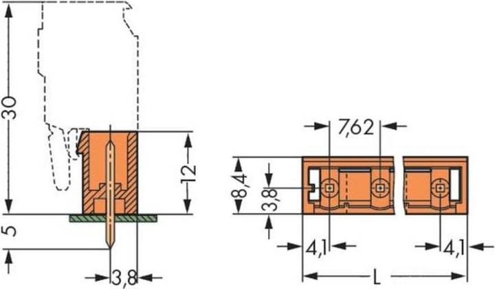 Produktbild Wago Stiftleiste (Standard) Polzahl Gesamt 6 231-766/001-000 Rastermass: 7.62 mm 100 St. (231-766/...