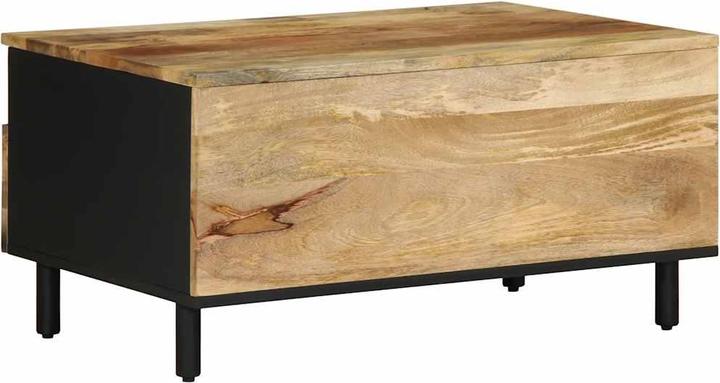 Image du produit VidaXL Table basse Table d'appoint Table de salon Noir Bois de manguier brut (80 x 54 x 40 cm)