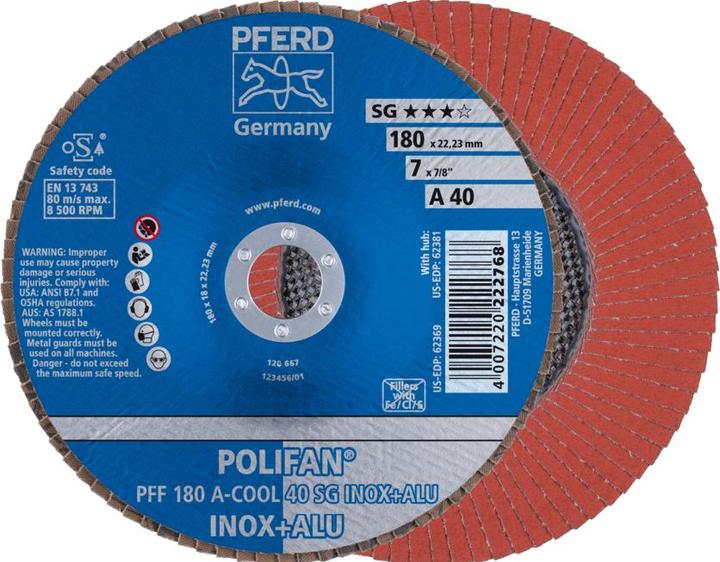 Actual product image Pferd POLIFAN serrated lock washer PFF ACOOL 40 SG INOX ALU (180)