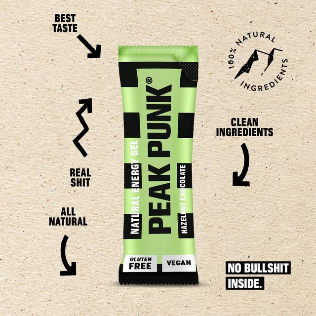 Produktbild Peak Punk Natural Energy Gel (Hazelnut, Chocolate, 12 Stk., 300 g)