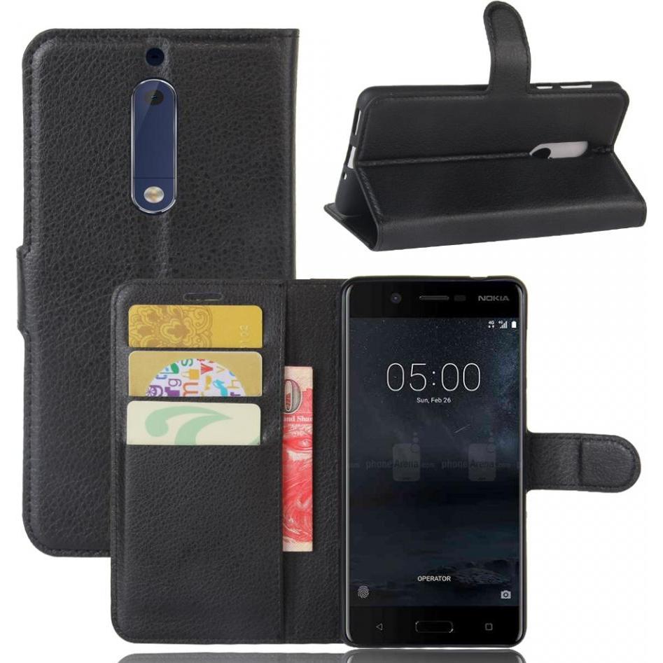 Screenguard Nokia 6 Leather Guard Lederhülle (Nokia 6), Smartphone Hülle, Schwarz