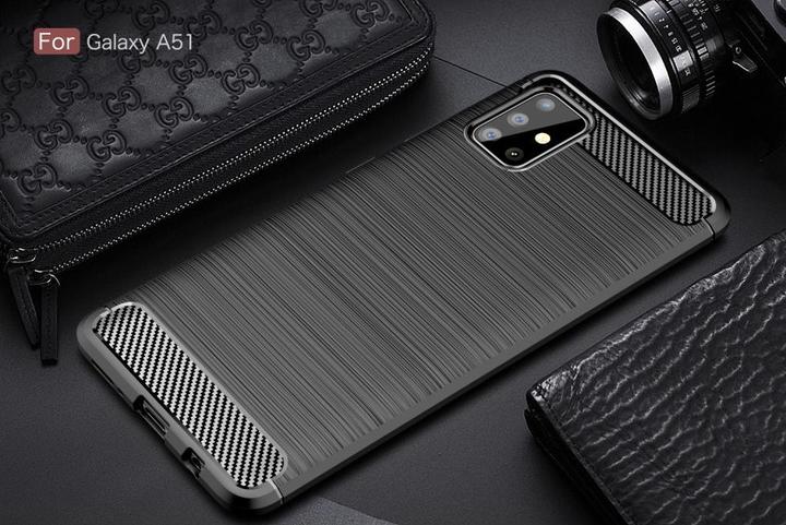 Immagine prodotto Cover-Discount Custodia in gomma siliconica Metal Carbon Look (Samsung Galaxy A51)
