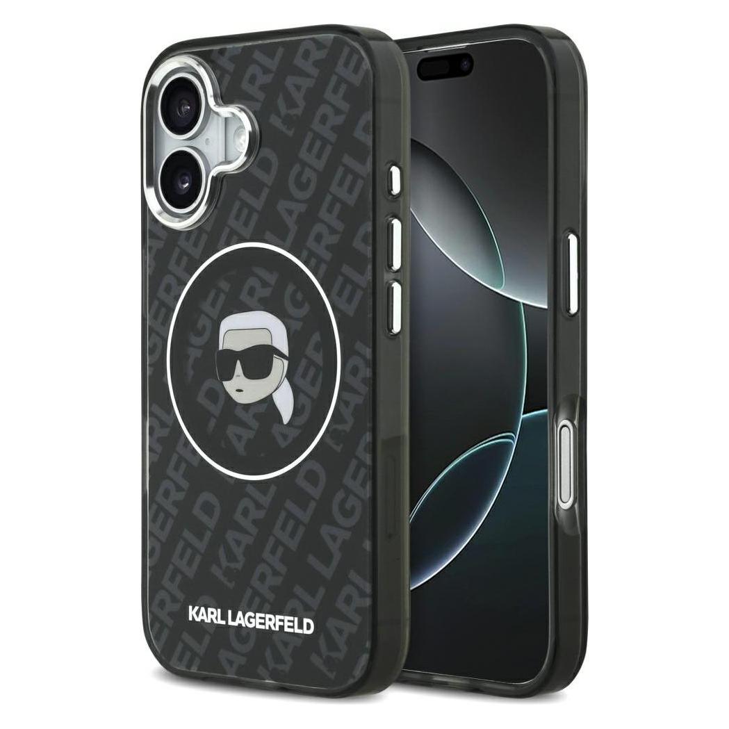 Karl Lagerfeld - Iml MagSafe (KLHMP17SHMKBKHOK) - IPhone 17 - Black Karl's Head (Apple IPhone 17), Smartphone Hülle, Schwarz
