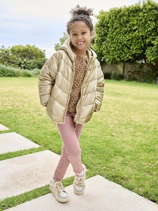 Produktbild Vertbaudet Glänzende Mädchen Light-Steppjacke mit Kapuze, Recycling-Polyester (110)