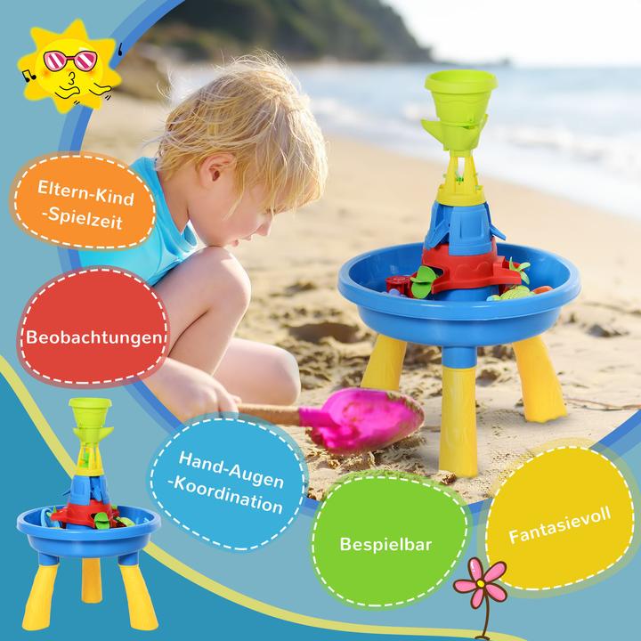 Actual product image Homcom Children's sandbox table with 21-piece accessories