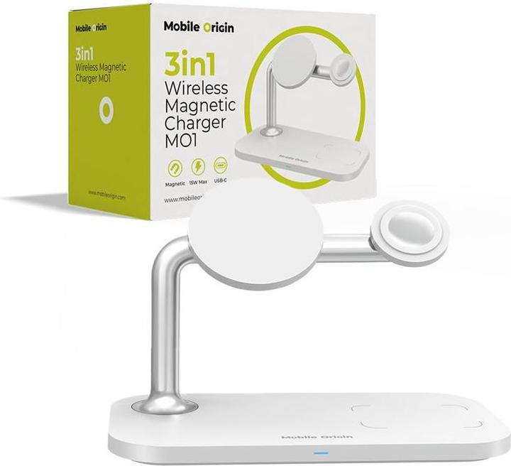 Produktbild Mobile Origin 3 in 1 Wireless charger white