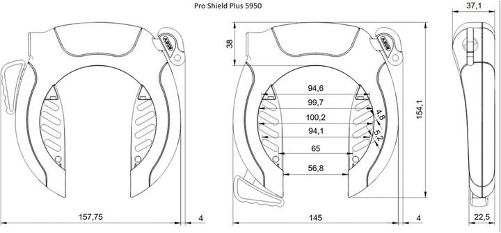 Produktbild Abus Pro Shield Plus 5950 + ST5950 (85 cm)