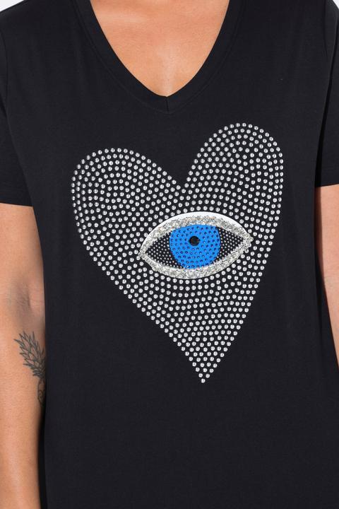 Produktbild Angel of Style T-Shirt, Herz-Auge mit Ziersteinchen, Halbarm (44)