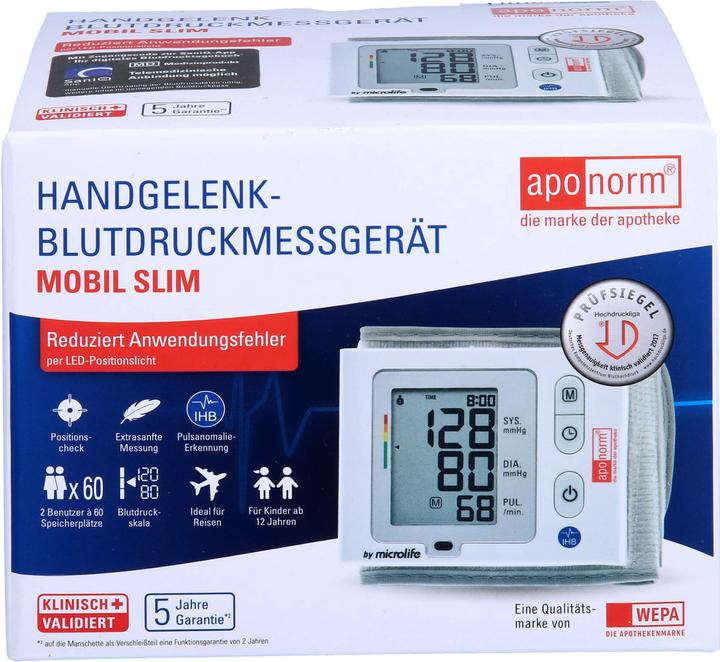 Image du produit Aponorm Tensiomètre au poignet Mobil Slim, 1 pc (Tensiomètre au poignet)