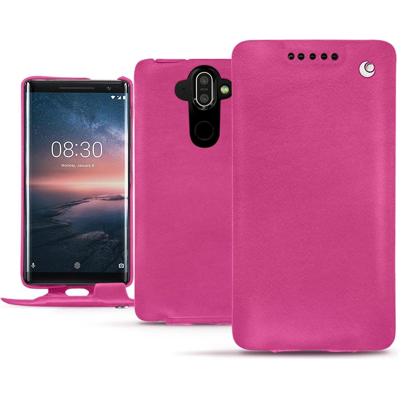 Noreve Lederschutzhülle vertikal (Nokia 8 Sirocco), Smartphone Hülle, Rosa