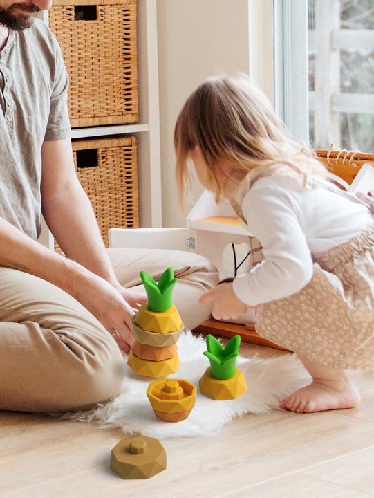 Immagine prodotto Activity Board Giocattolo in silicone impilabile Baby Building Blocks Fruit Design Blocco morbido in gomma per la