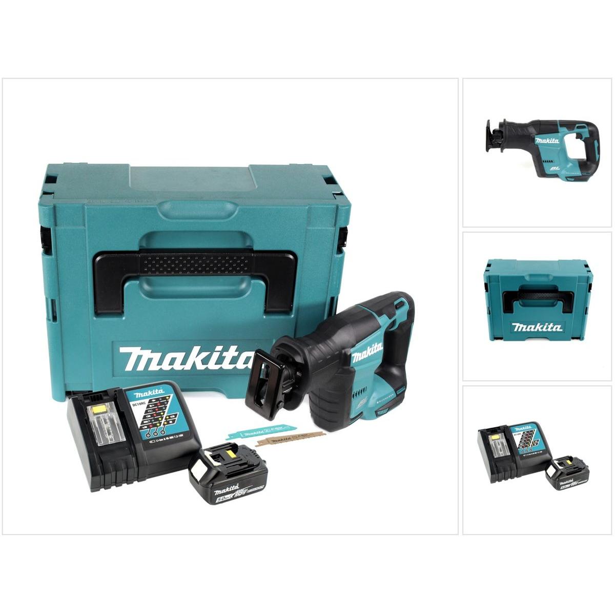 Makita, Säbelsäge, DJR 188 RG1J Akku Reciprosäge 18 V Brushless Säbelsäge im Makpac + 1x 6,0 Ah Akku + Ladegerät