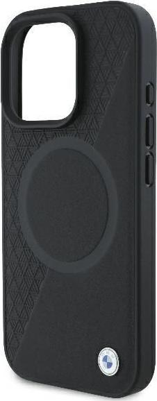 Actual product image BMW BMHMP16L23RTPK iPhone 16 Pro 6.3" czarny/black hardcase Sign Leather Half Textured And Circle Ma (Apple iPhone 16 Pro)