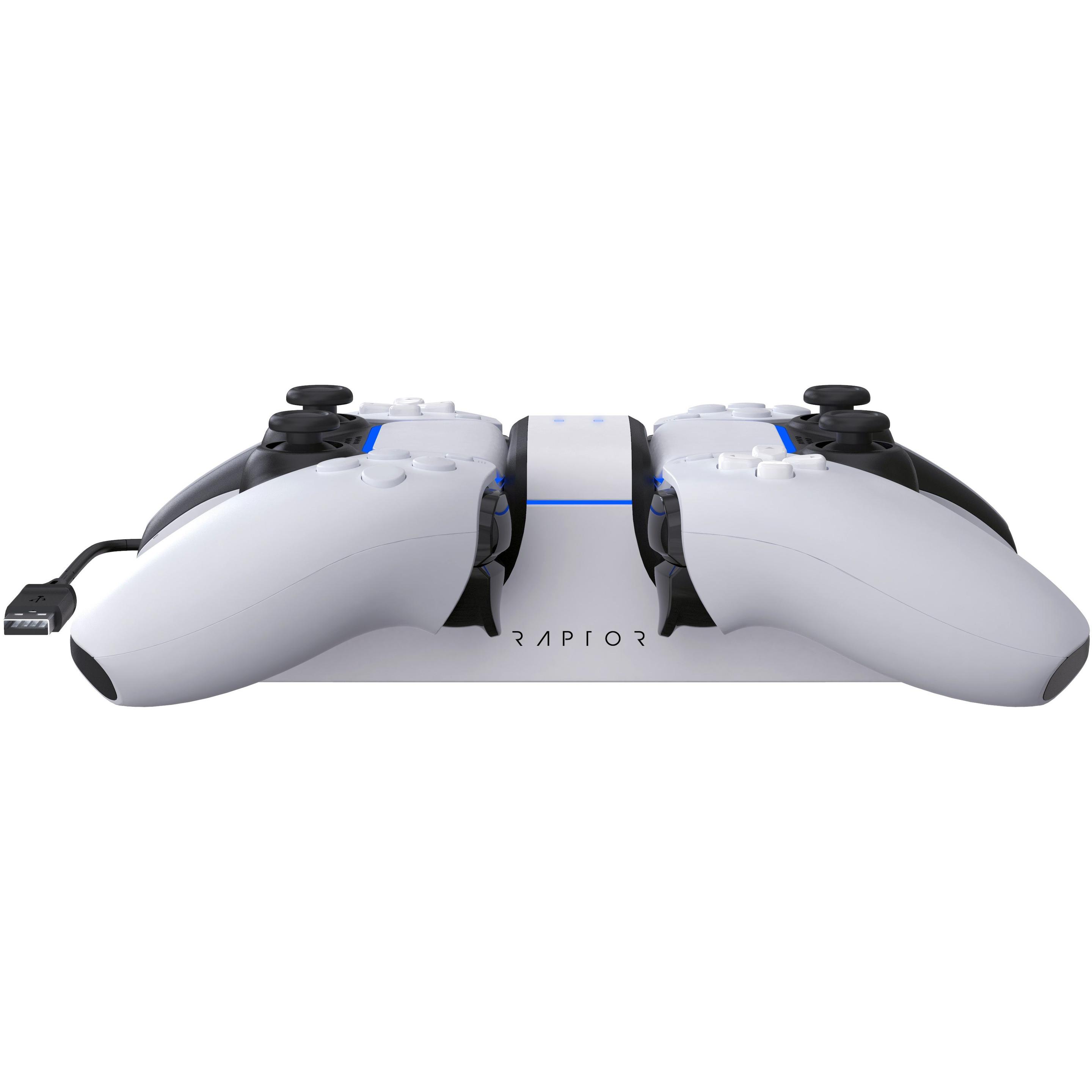 Thumbnail - Raptor Gaming CS200 Dual Ladestation (PS5), Gaming Controller Zubehör, Weiss