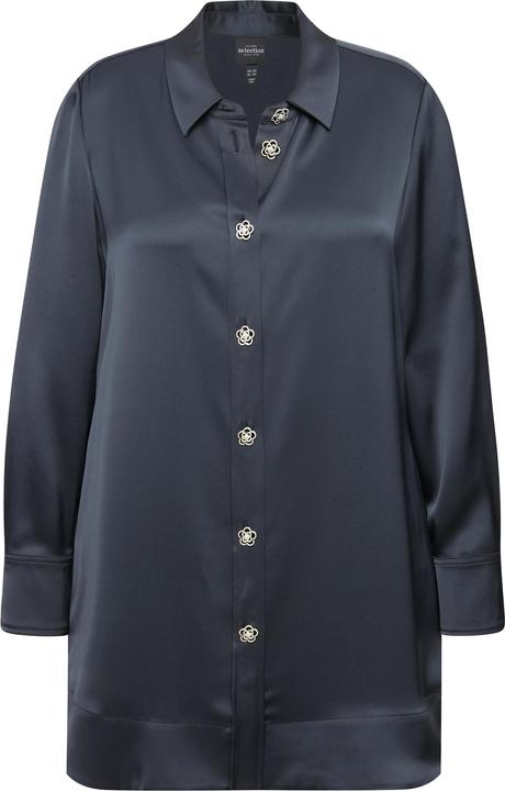 Image du produit Ulla Popken Chemisier en acétate, ligne en A, col chemise et manches longues (60)