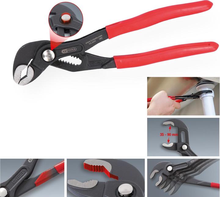 Actual product image KS Tools Water pump pliers, push button adjustment (175 mm)