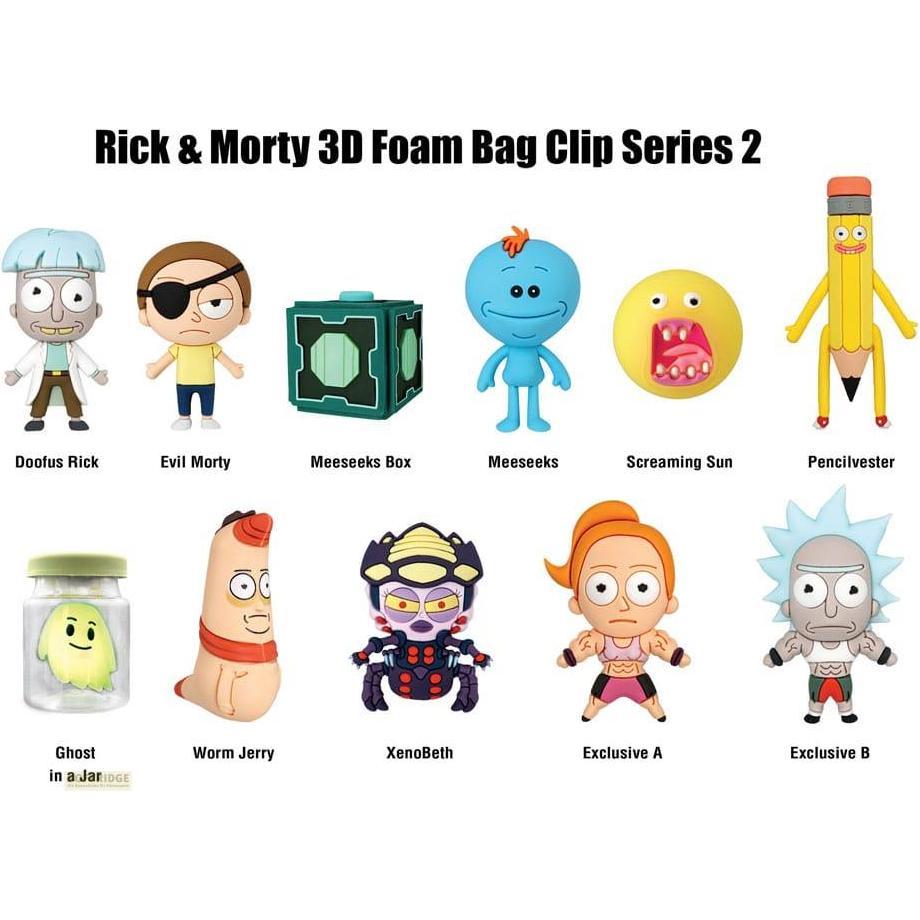 Monogram, Portachiavi, Rick and Morty 3D PVC-Taschenanhänger Series 2 Display (24)