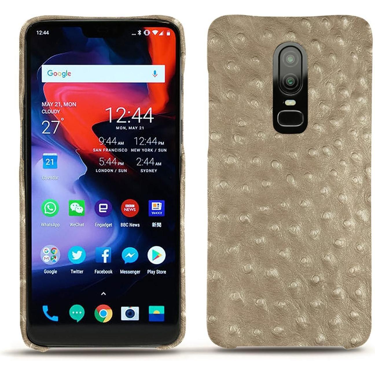 Noreve Lederschutzhülle (OnePlus 6), Smartphone Hülle, Beige