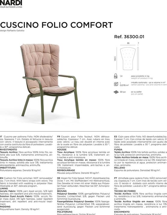 Immagine prodotto Nardi Folio Comfort (86 x 126,5 cm)