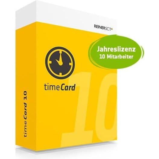 ReinerSCT, Zeiterfassungssystem, Zeiterfassung Mitarbeiterlizenz timeCard 10 1 Jahr für 10u