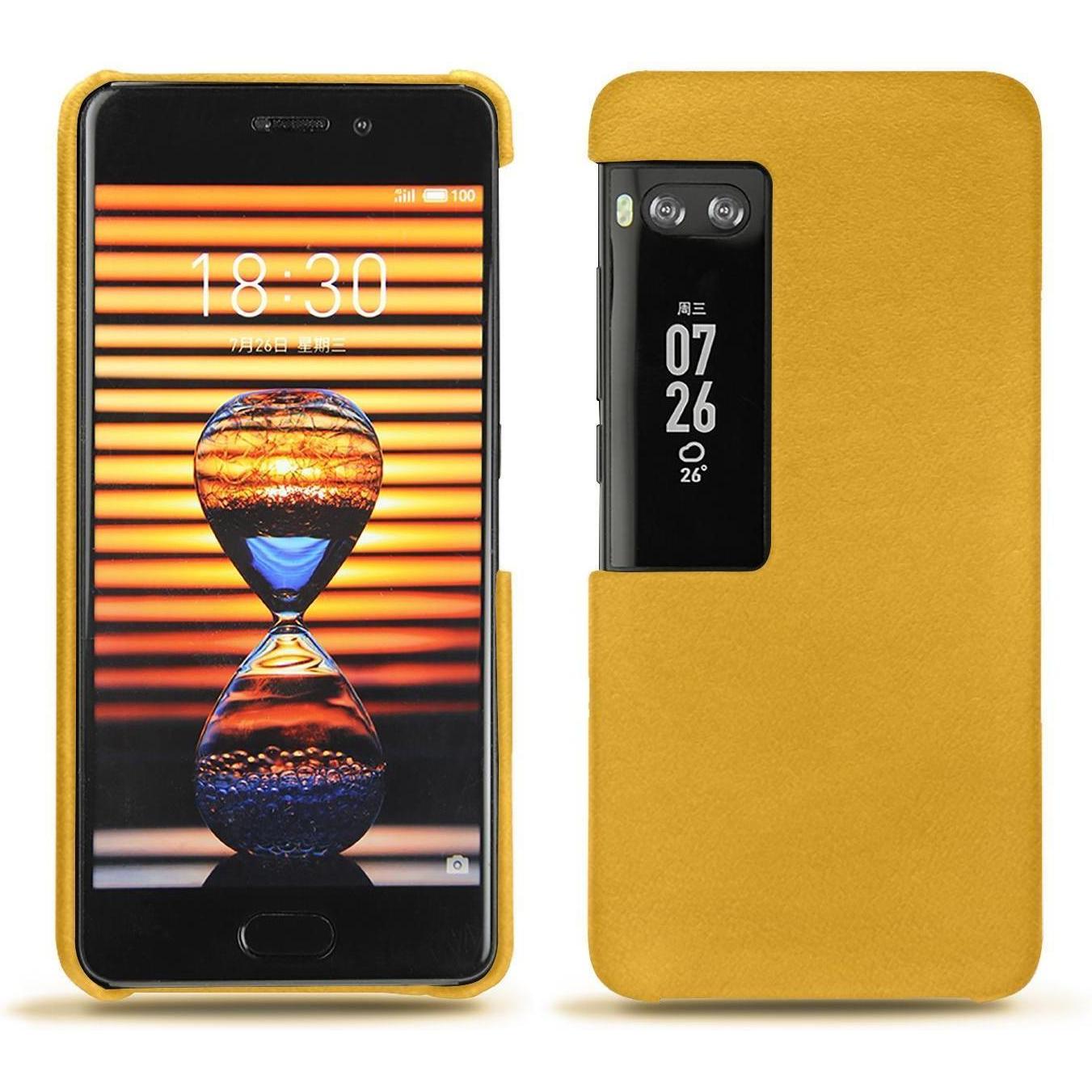 Noreve Lederschutzhülle (Meizu Pro 7 Plus), Smartphone Hülle, Orange