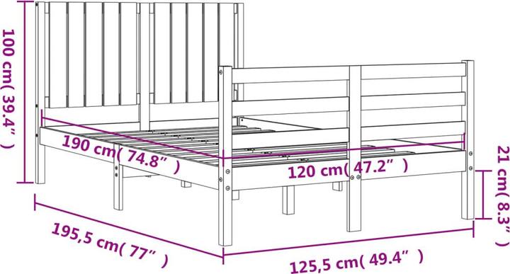 Image du produit vidaXL Bettrahmen (120 x 190 cm)
